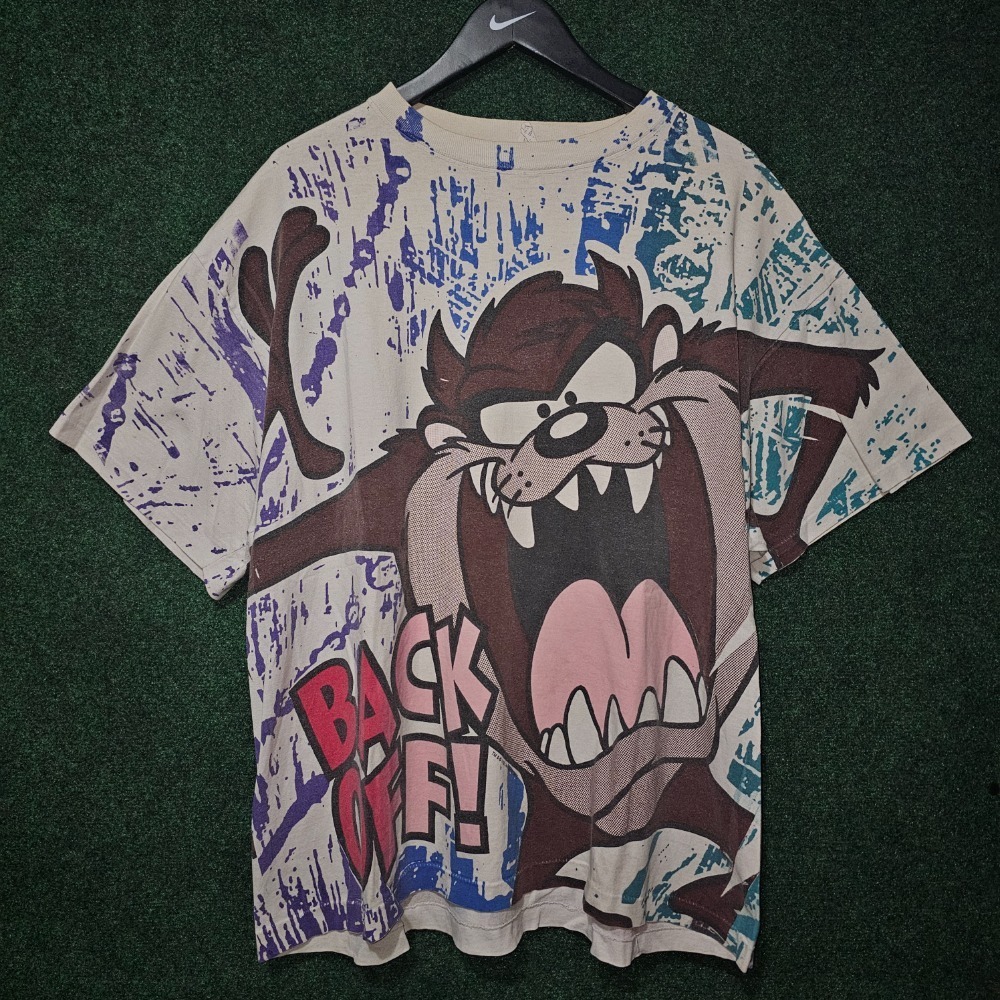 Vintage Taz T-Shirt 1993 Warner Bros Looney Tunes All Over Print tee